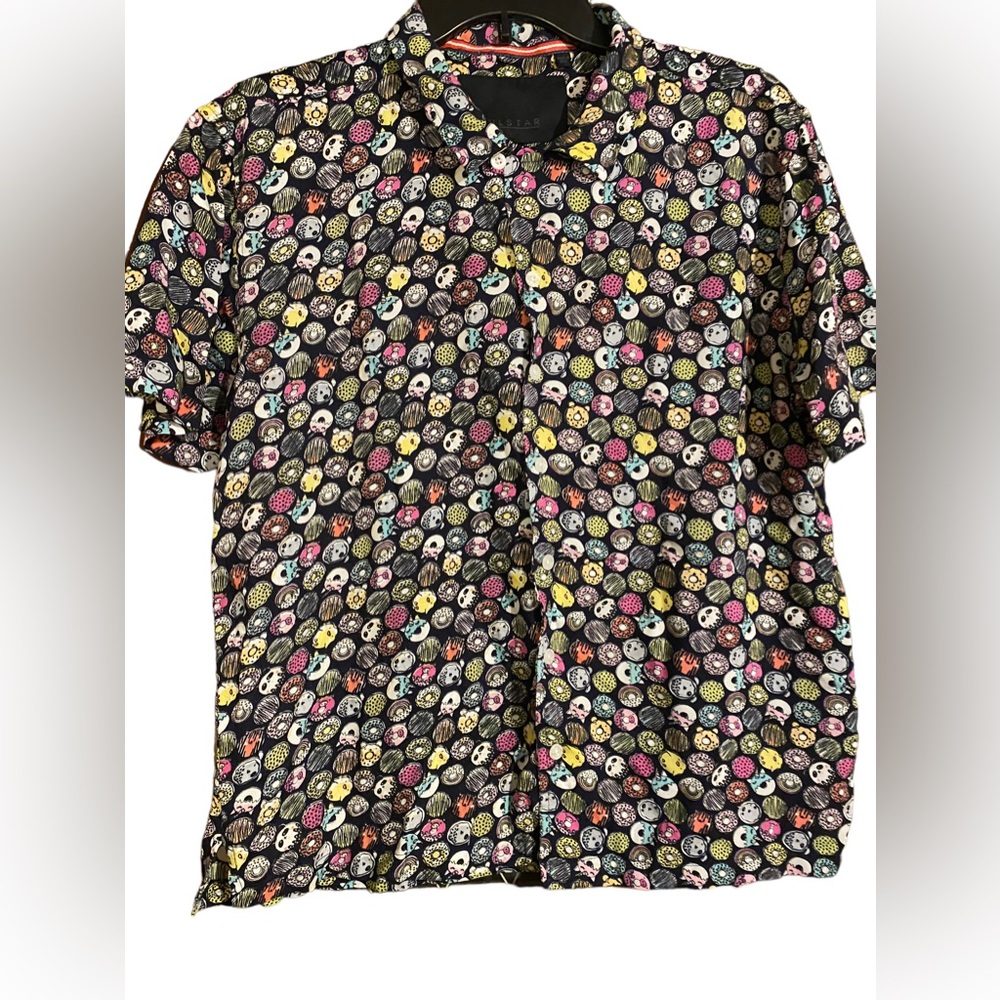 Soulstar England button up donut print men’s size M